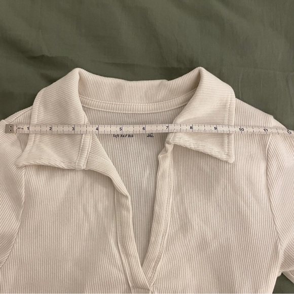 Abercrombie & Fitch White Ribbed Polo Bodysuit (Size XS) - Picture 7 of 10